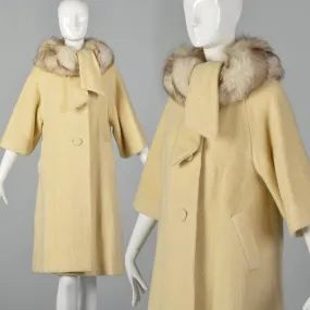 1950s Cream Wool Swing Coat