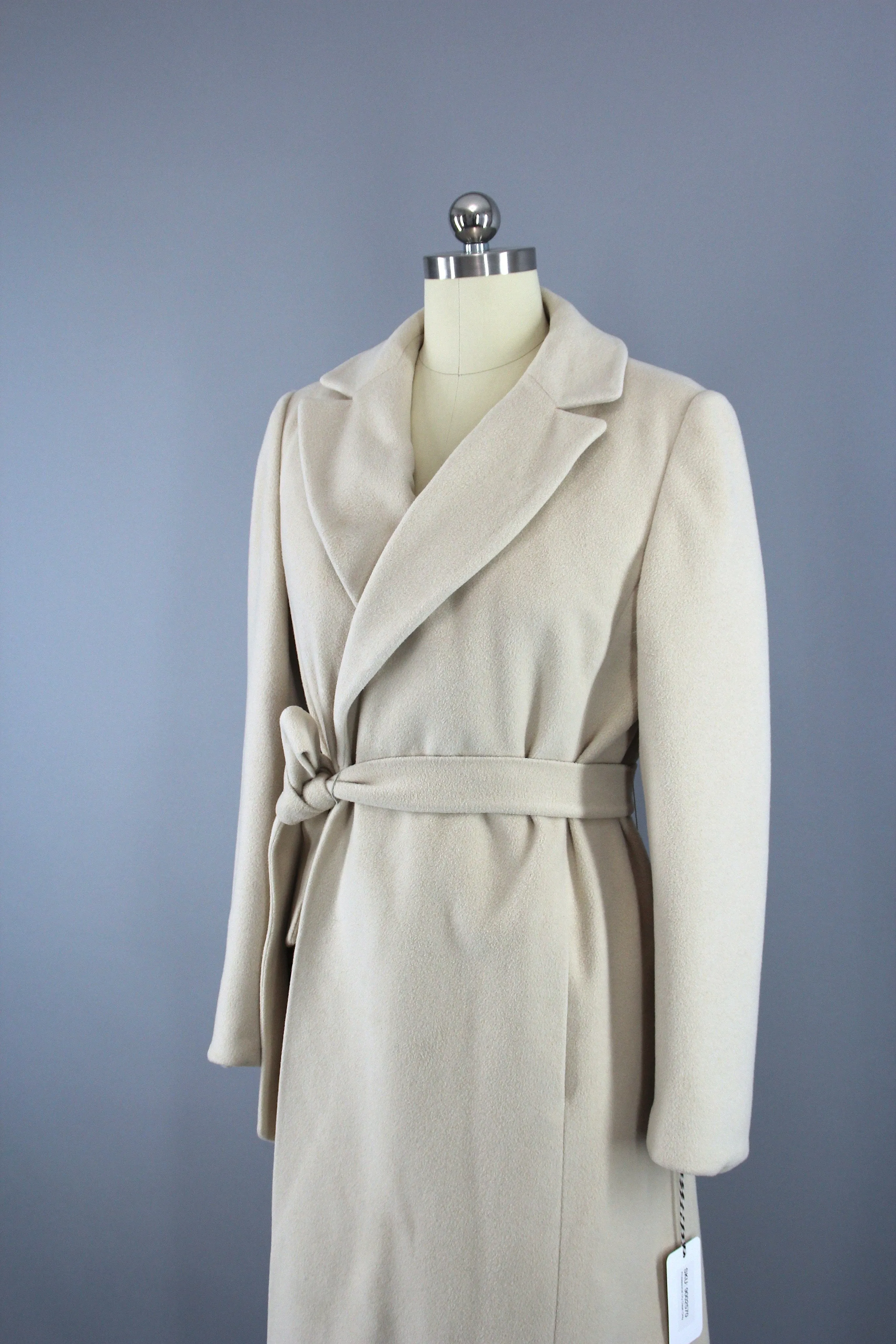 1960s Regency Marshall Field's Winter White Cashmere Wrap Coat