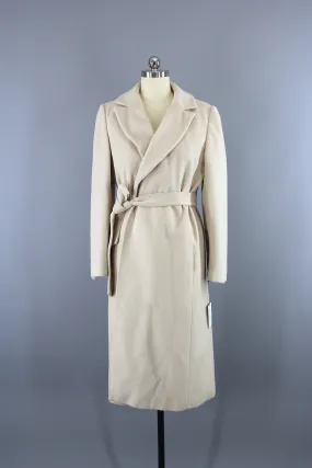 1960s Regency Marshall Field's Winter White Cashmere Wrap Coat