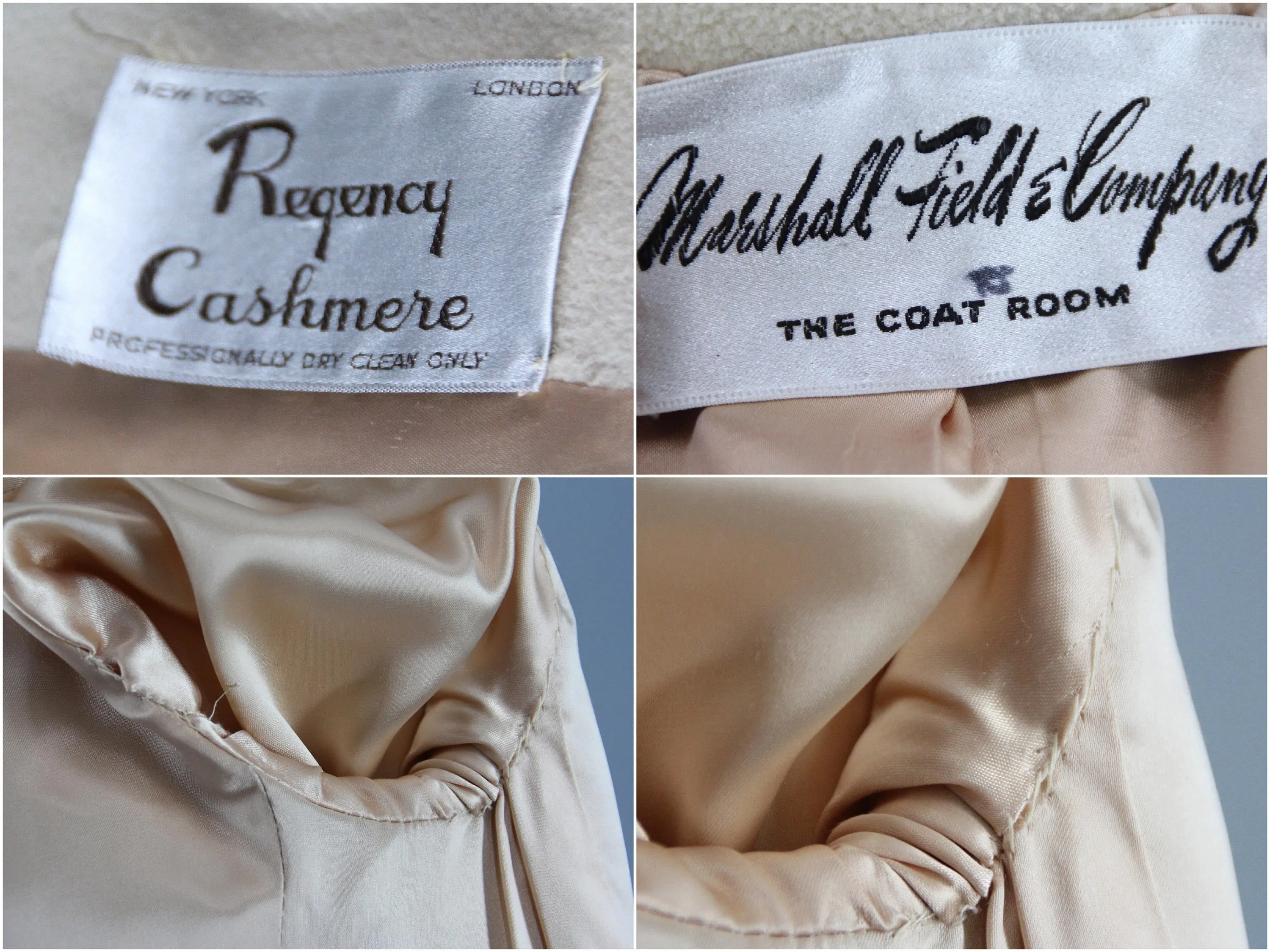 1960s Regency Marshall Field's Winter White Cashmere Wrap Coat