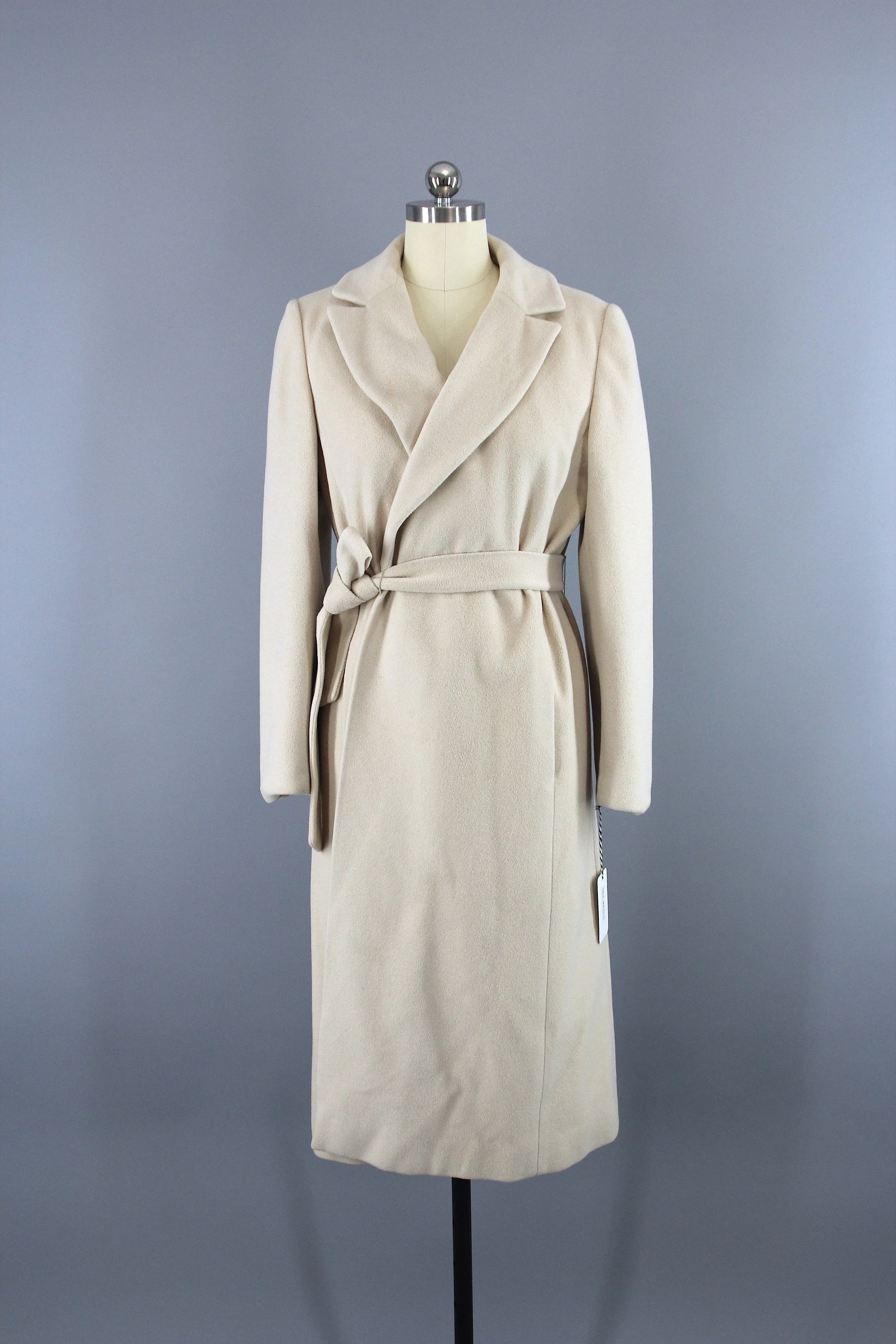 1960s Regency Marshall Field's Winter White Cashmere Wrap Coat