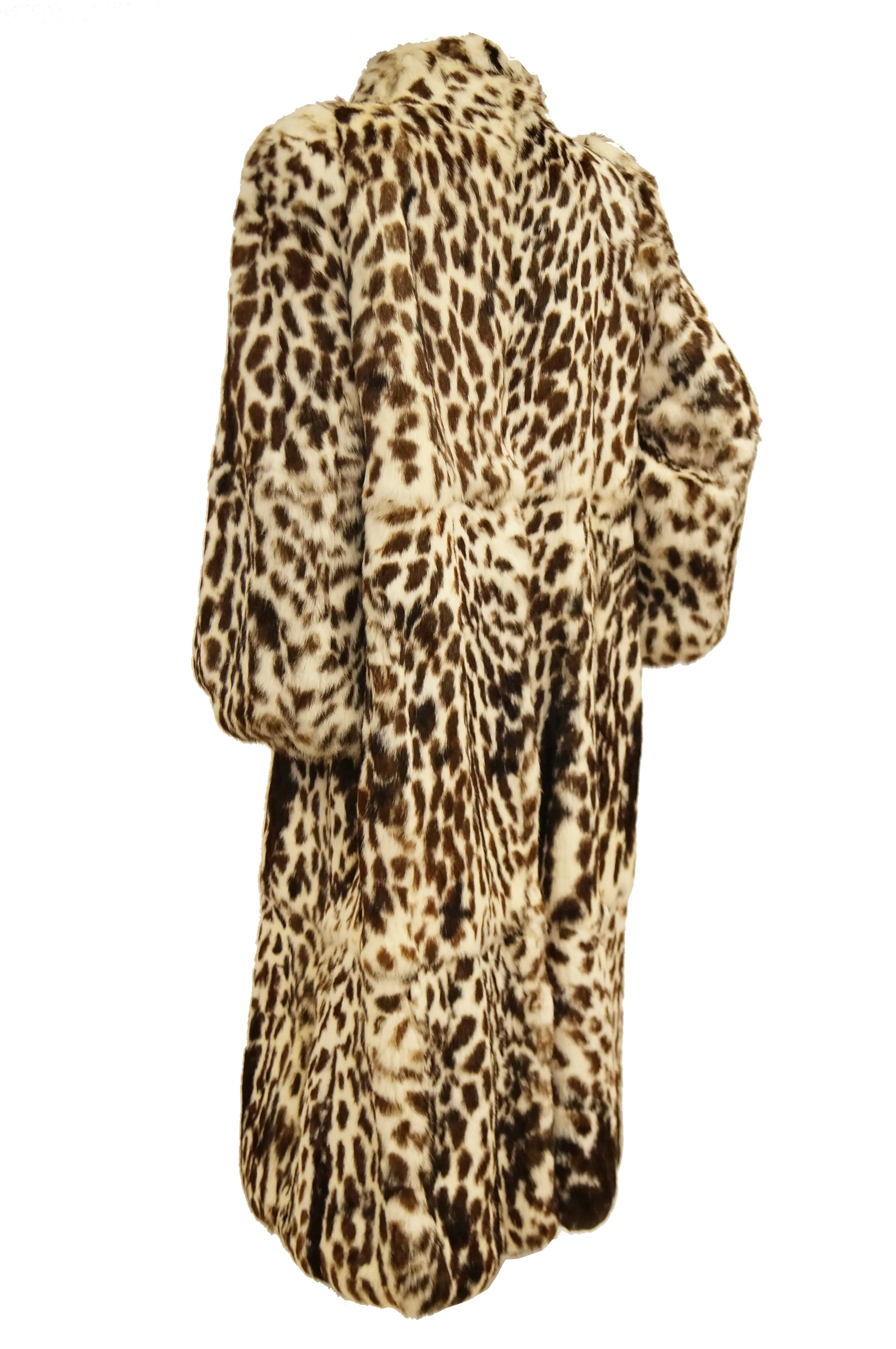 1980s Supple Brazilian Leopard Print Rabbit Fur Coat by Polo Norte