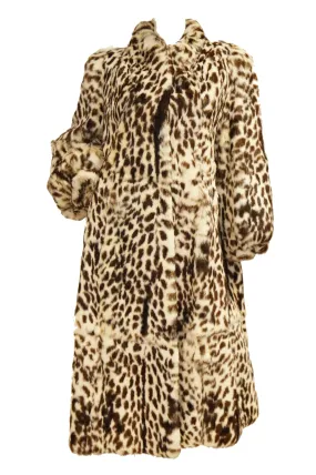 1980s Supple Brazilian Leopard Print Rabbit Fur Coat by Polo Norte