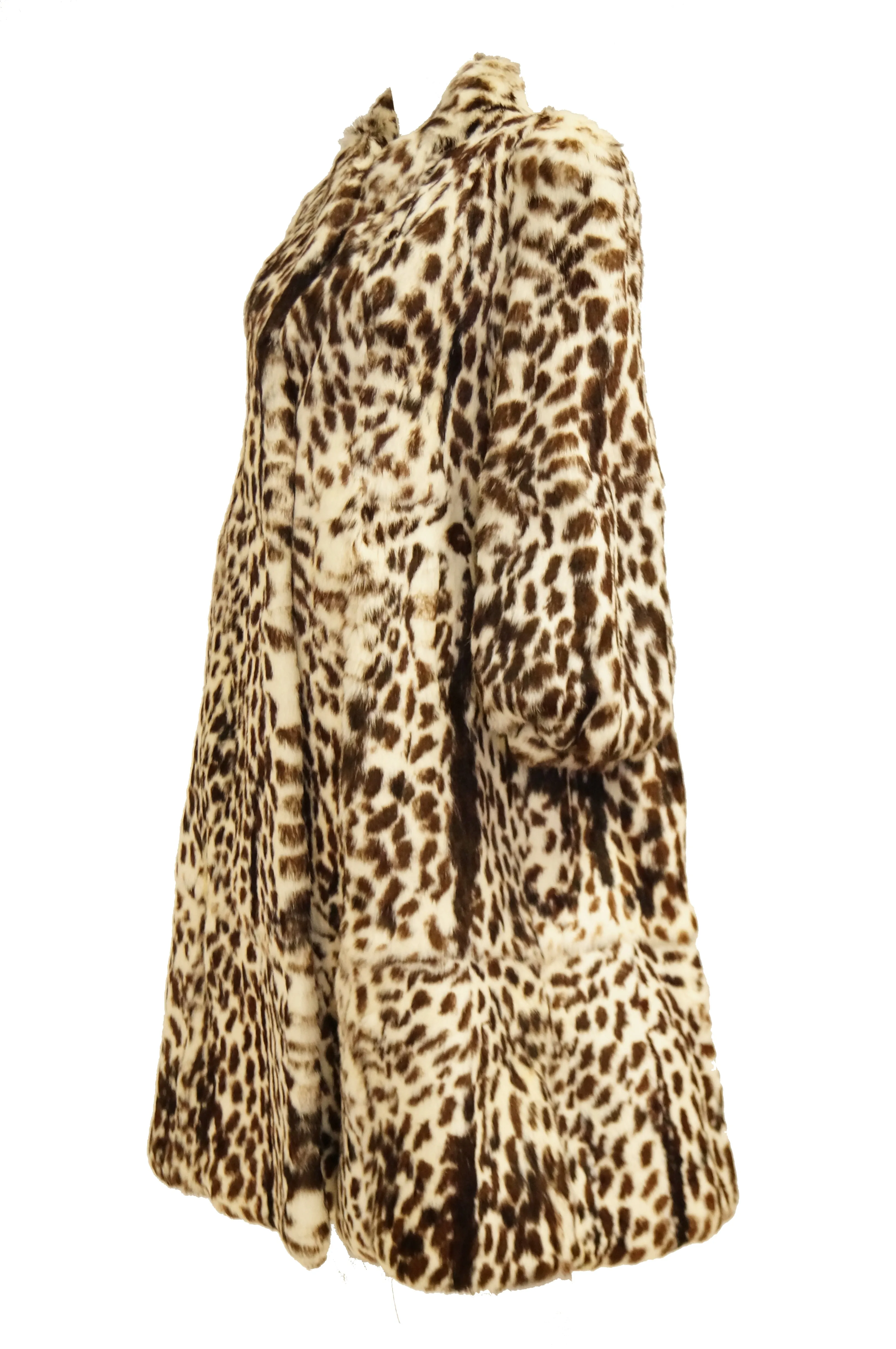 1980s Supple Brazilian Leopard Print Rabbit Fur Coat by Polo Norte