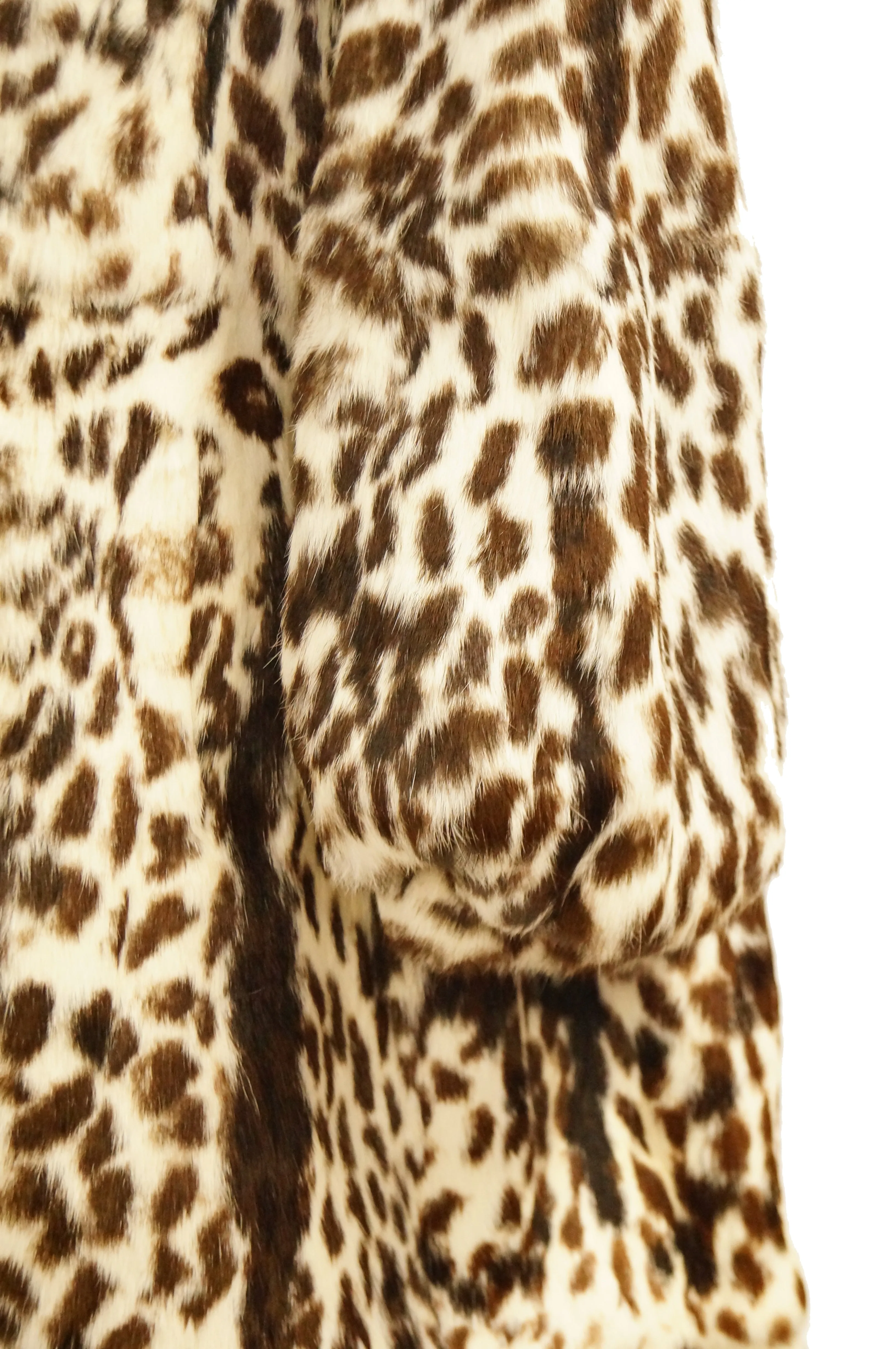 1980s Supple Brazilian Leopard Print Rabbit Fur Coat by Polo Norte