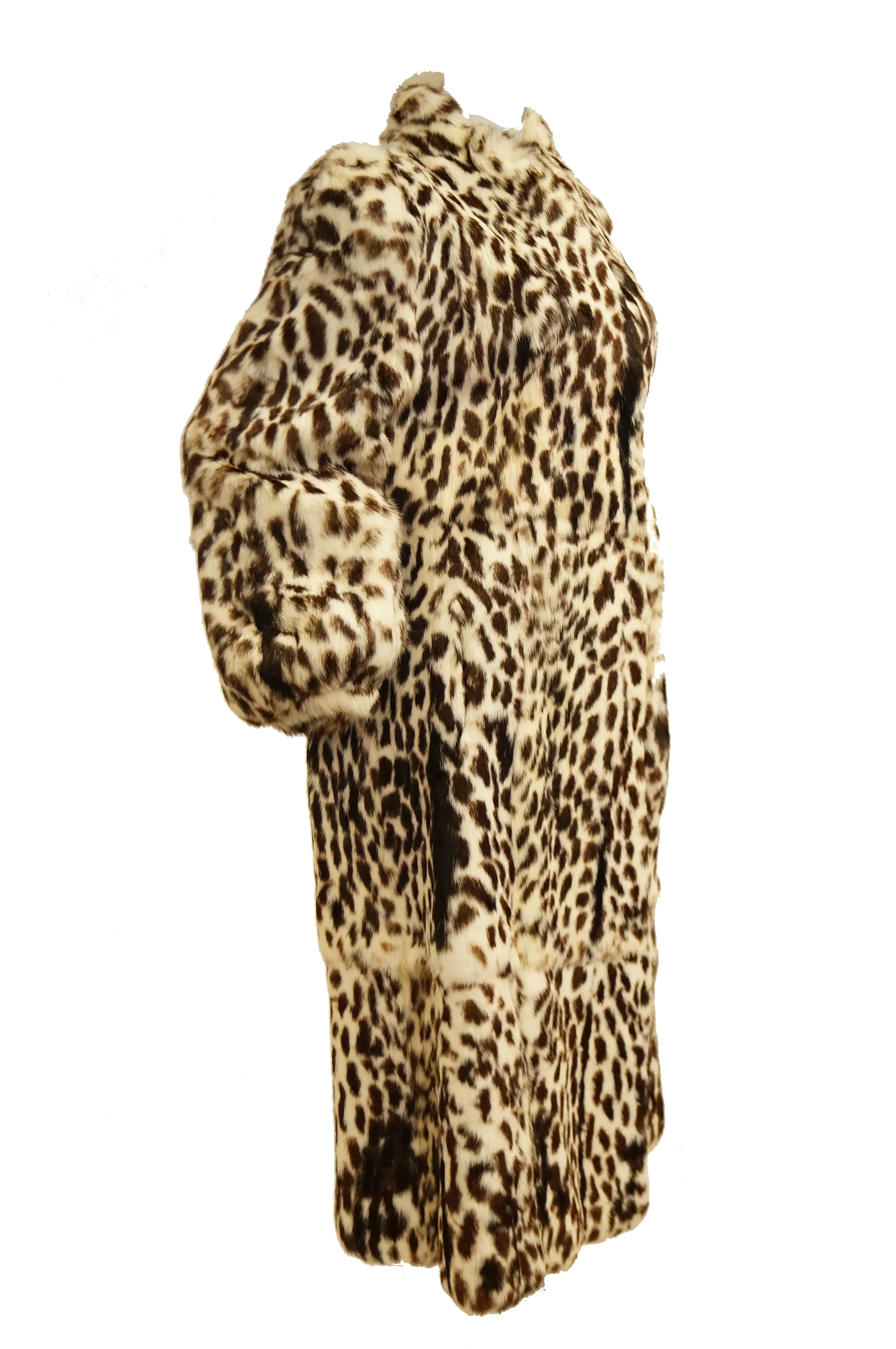 1980s Supple Brazilian Leopard Print Rabbit Fur Coat by Polo Norte