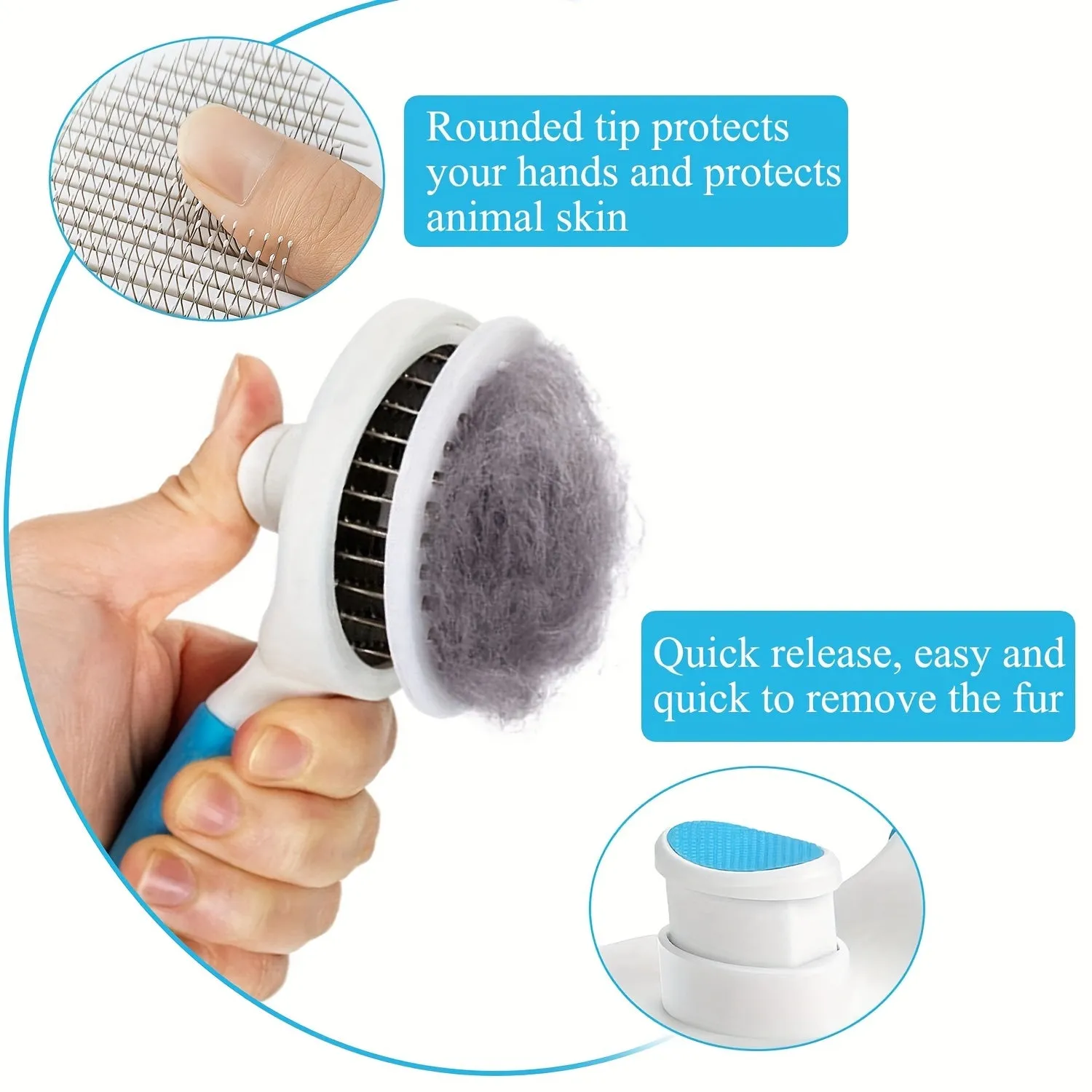 1pc Float Hair Removal Slicker Brush Effortlessly Remove Pet Hair