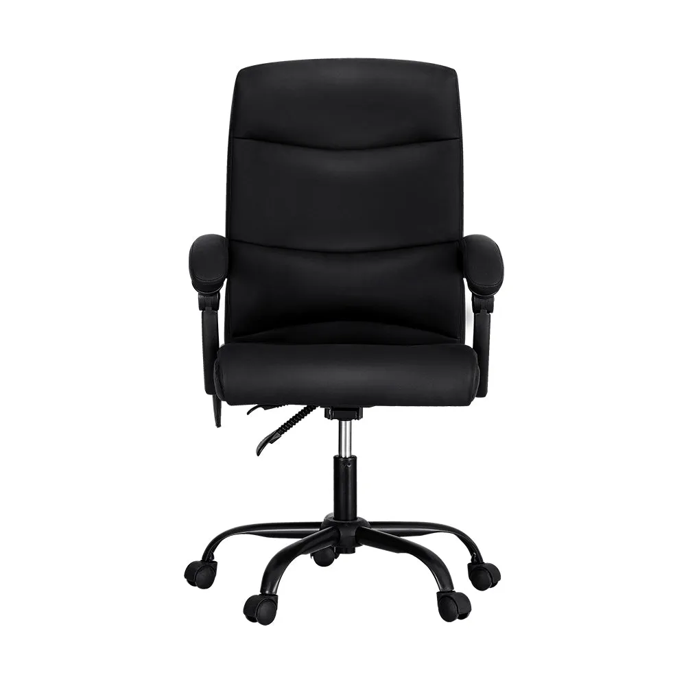 2-Point Massage Office Chair, Reclining PU Leather - Artiss