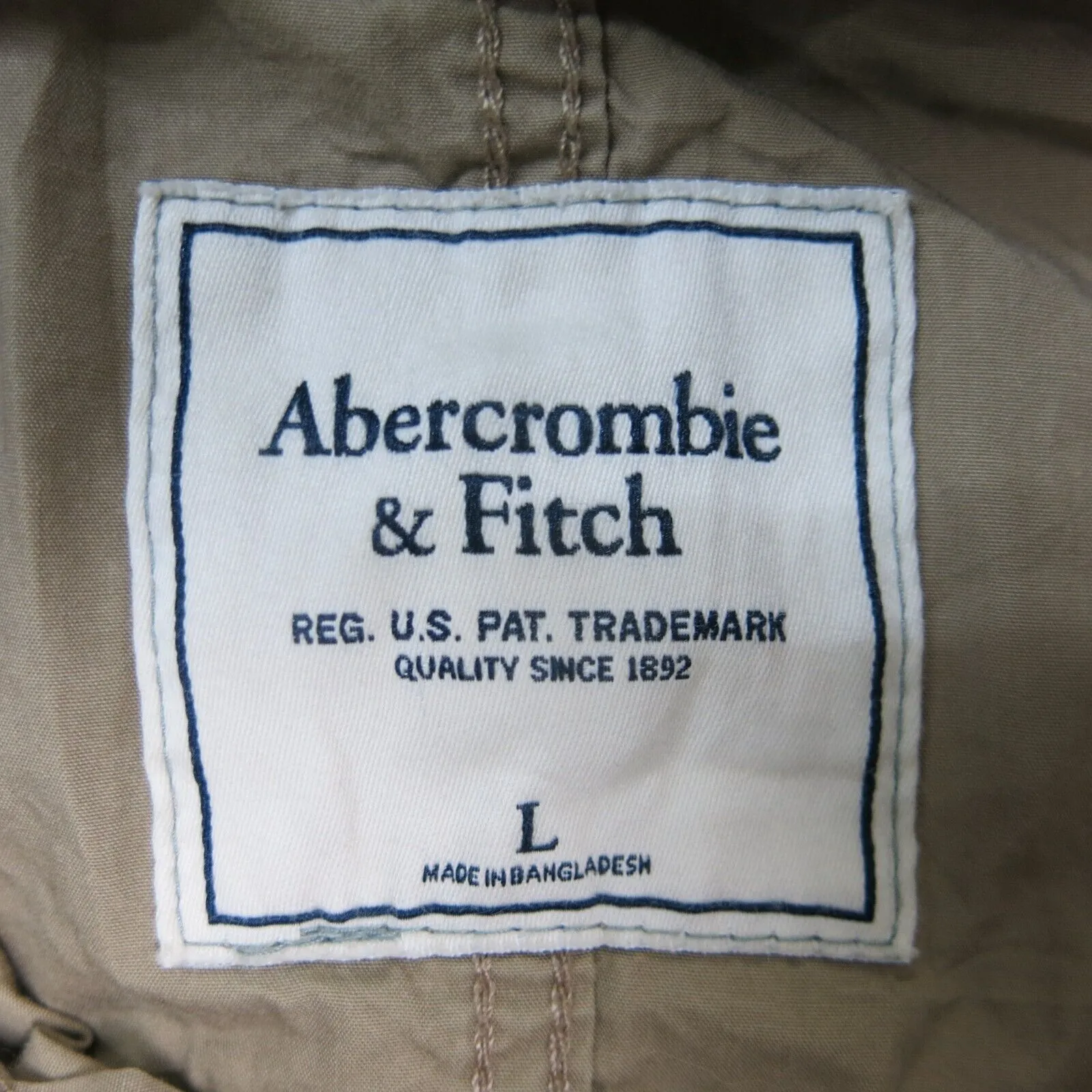 Abercrombie Fitch Womens Utility Hooded Jacket Front Button Long Sleeve Brown L