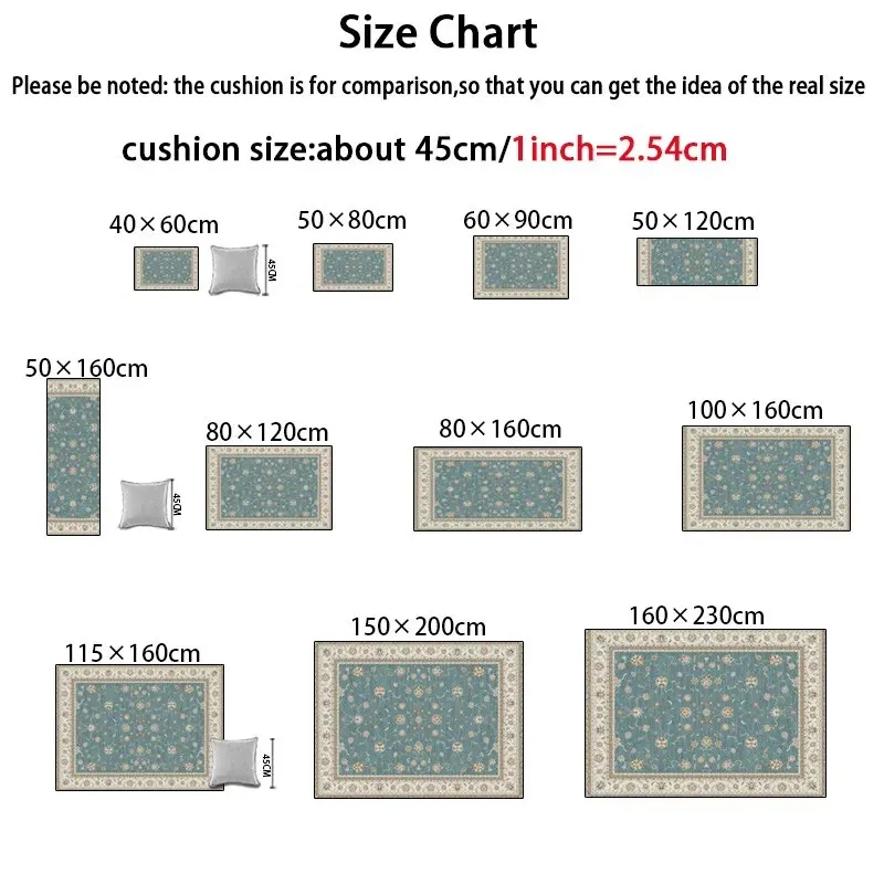 Abigail Luxury Modetrn Ornament Carpet Non-Slip Floor Mat Rug Carpet