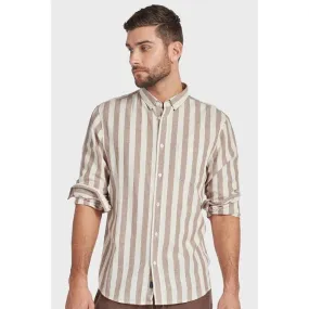 Academy Brand Stringer Linen Shirt - Natural/Pumice Stripe