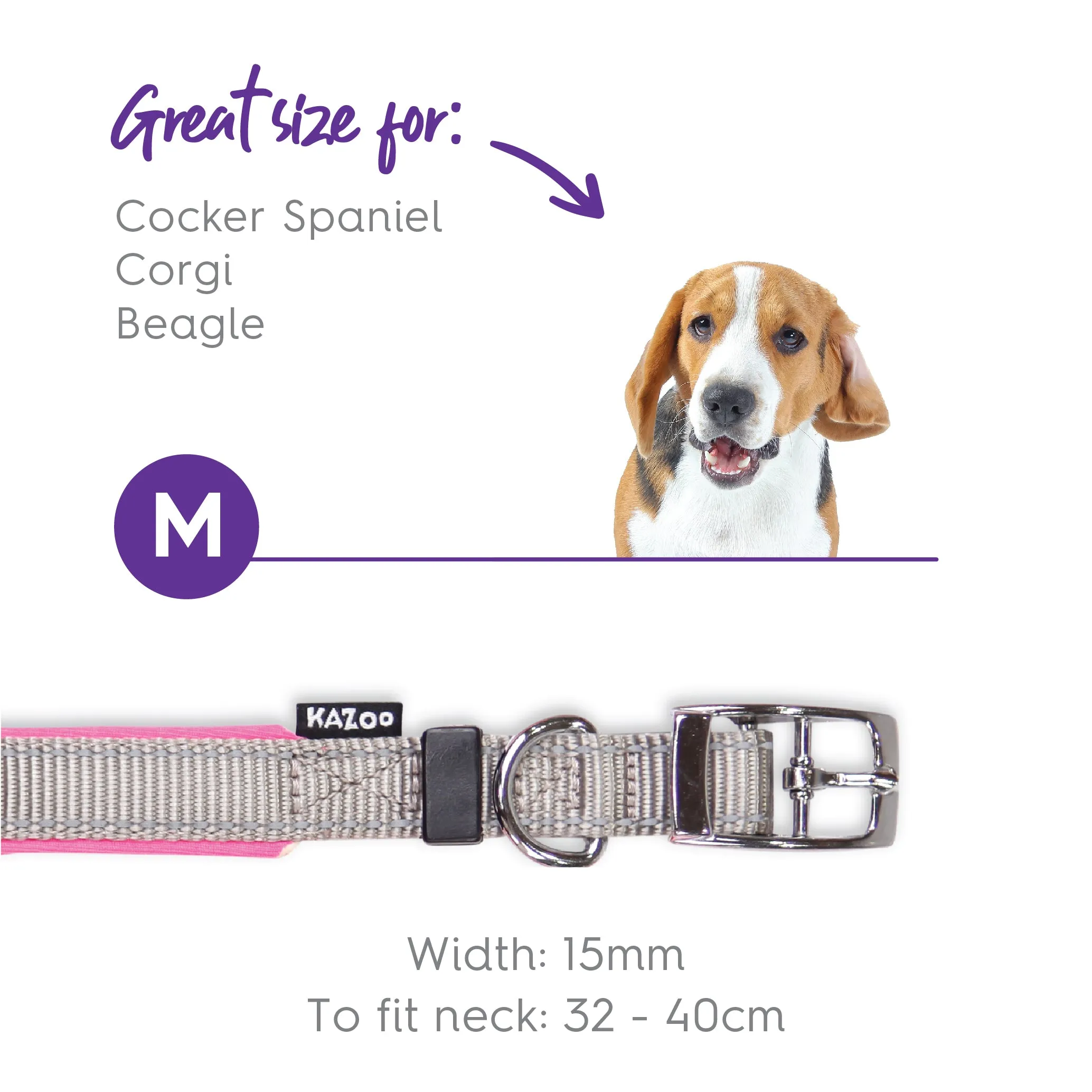 Active Dog Collar - Silver & Pink