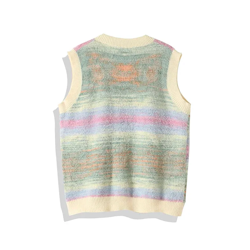 Aidase Winter Sweaters Vests Men Warm Colorful Casual Knitted Pullover Men Streetwear Loose Sleeveless Sweaters Mens Jumper Clothes