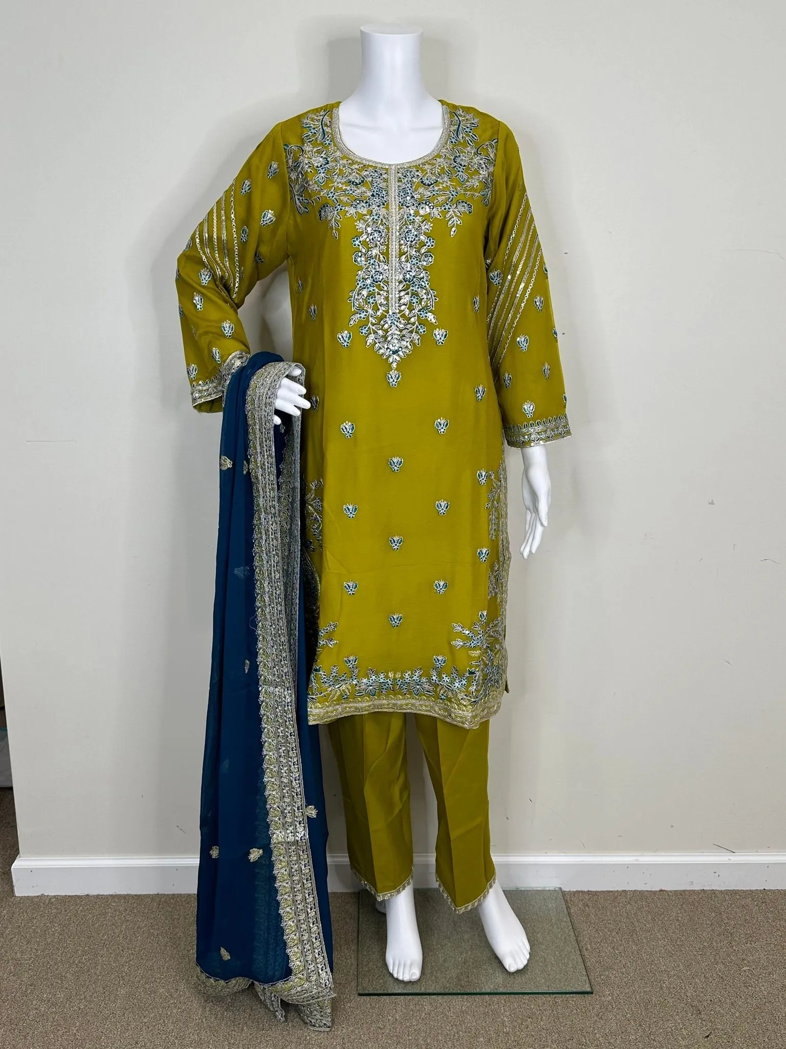 Akbar Aslam Replica Embroidered Chiffon Dress