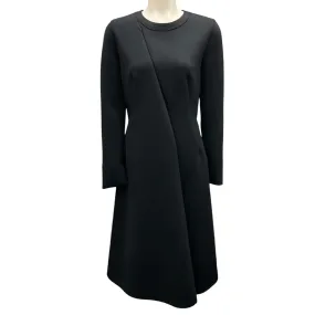 Akris Black Long Sleeved Neoprene Scuba Midi Dress