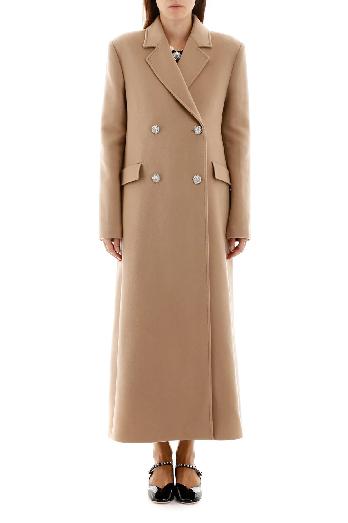 Alessandra Rich Double-Breasted Long-Line Coat