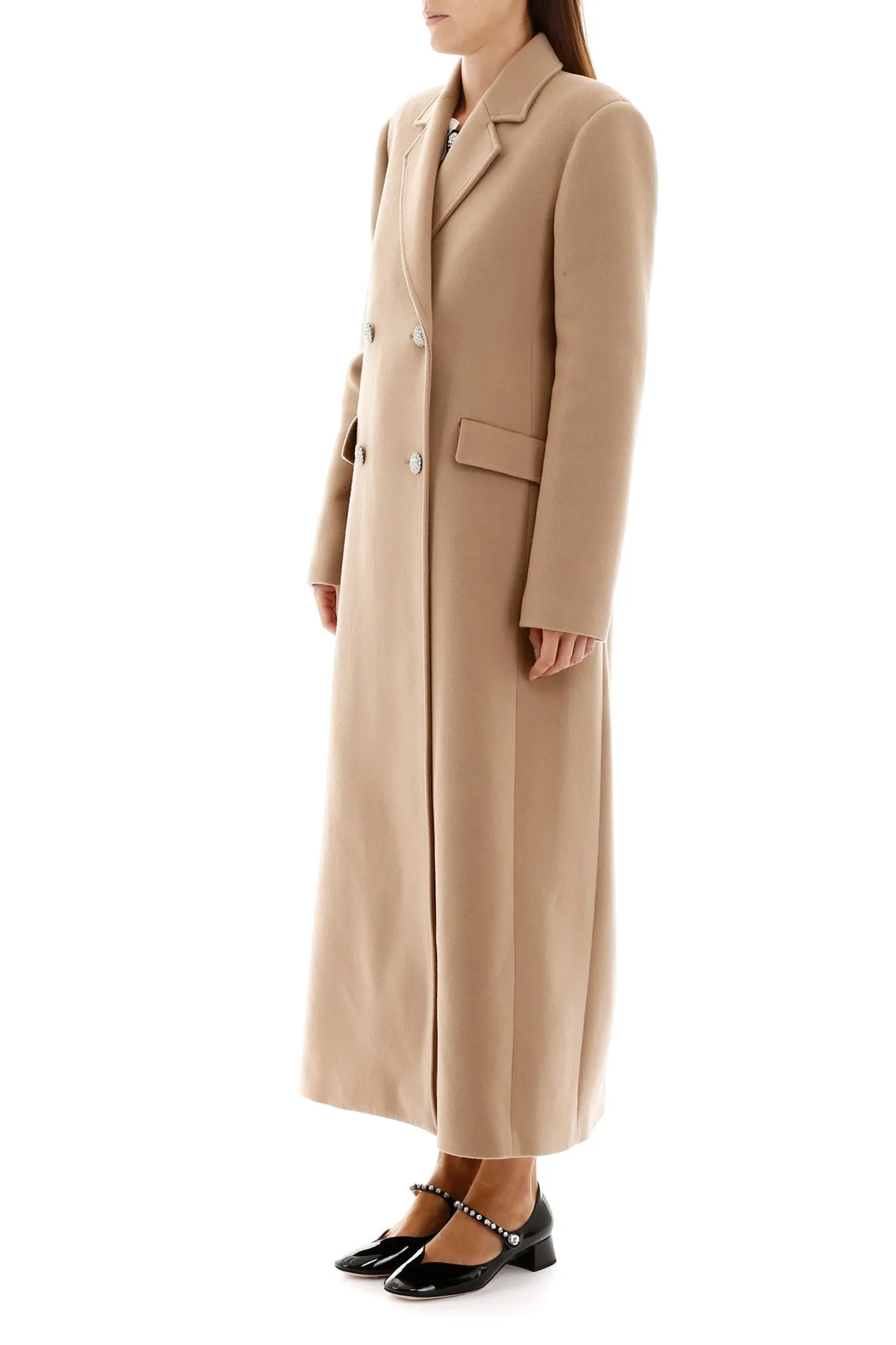 Alessandra Rich Double-Breasted Long-Line Coat