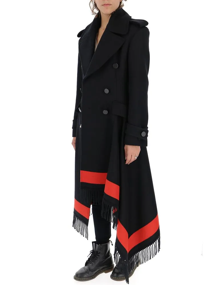 Alexander McQueen Asymmetric Draped Long Coat