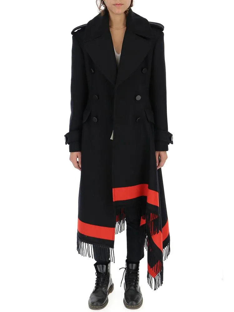 Alexander McQueen Asymmetric Draped Long Coat