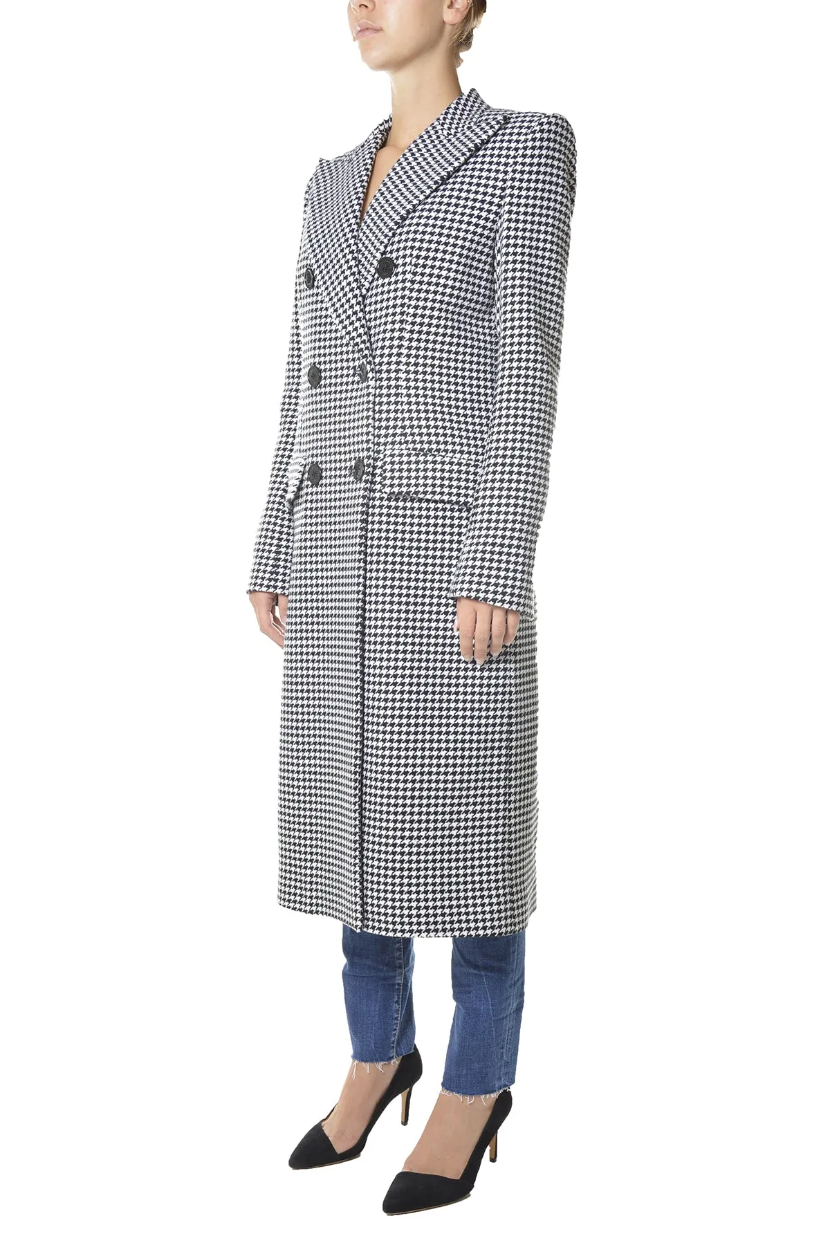 Alexandre Vauthier Houndstooth Double-Breasted Coat