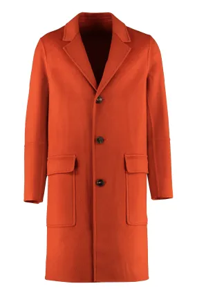 AMI Buttoned Long-Sleeved Mid-Length Coat