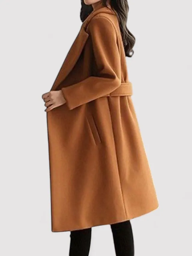 Ancien | Wool Winter Coat with Narrow Belt