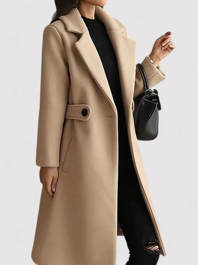 Ancien | Wool Winter Coat with Narrow Belt