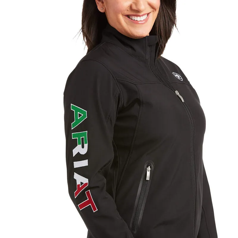 Ariat Women's Classic Team Softshell MEXICO FLAG Black Jacket