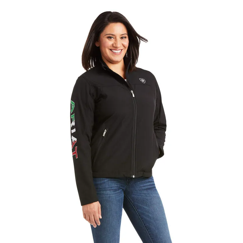 Ariat Women's Classic Team Softshell MEXICO FLAG Black Jacket