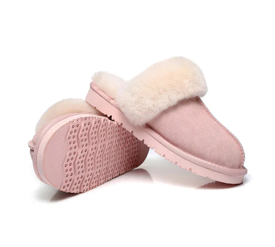 Australian Shepherd Premium Sheepskin UGG Unisex Scuff Slippers Muffin - 15564