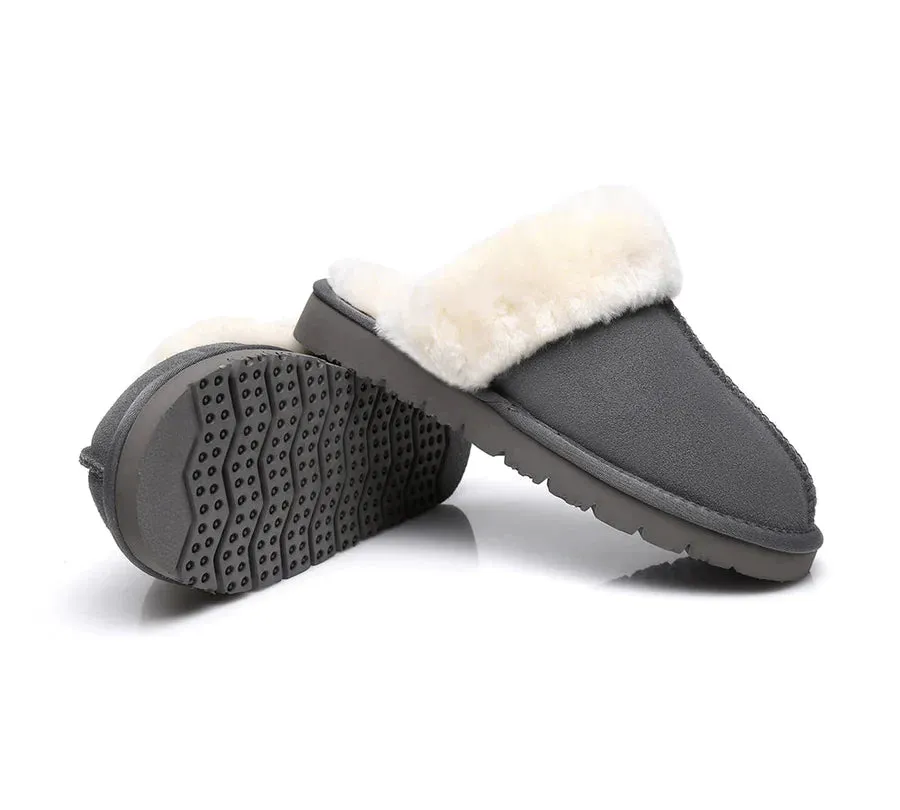 Australian Shepherd Premium Sheepskin UGG Unisex Scuff Slippers Muffin - 15564