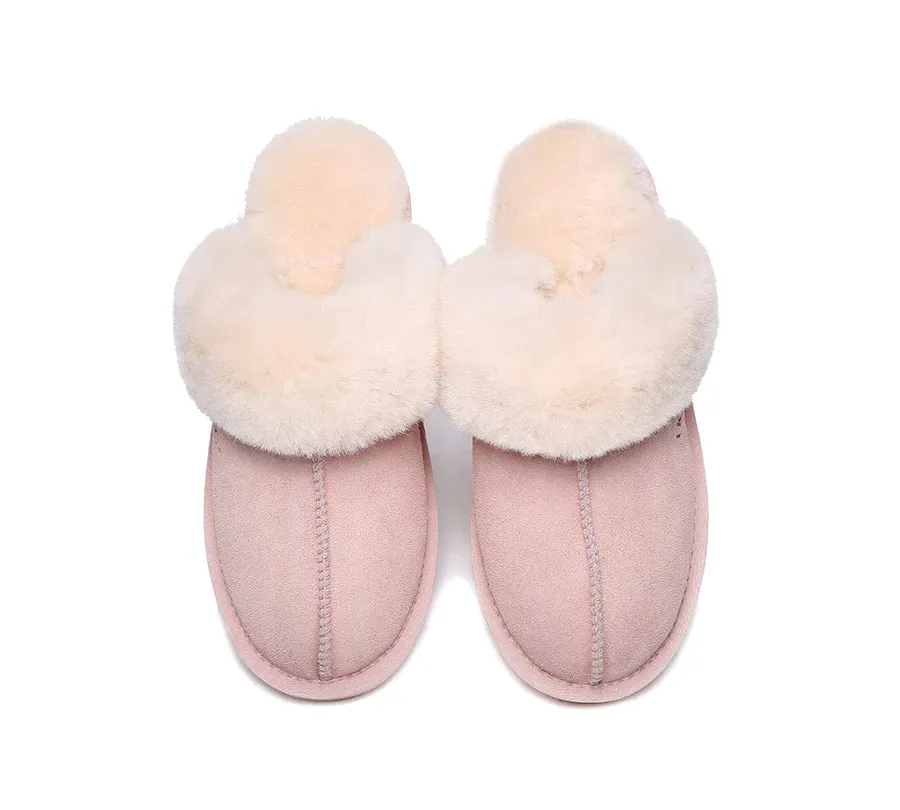 Australian Shepherd Premium Sheepskin UGG Unisex Scuff Slippers Muffin - 15564