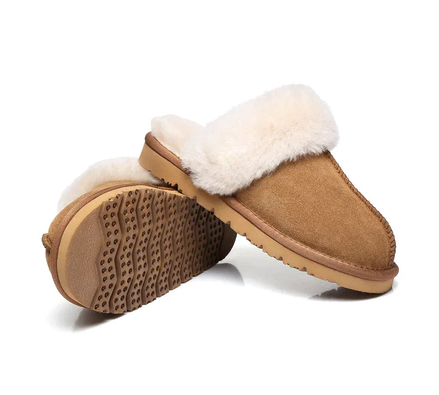 Australian Shepherd Premium Sheepskin UGG Unisex Scuff Slippers Muffin - 15564