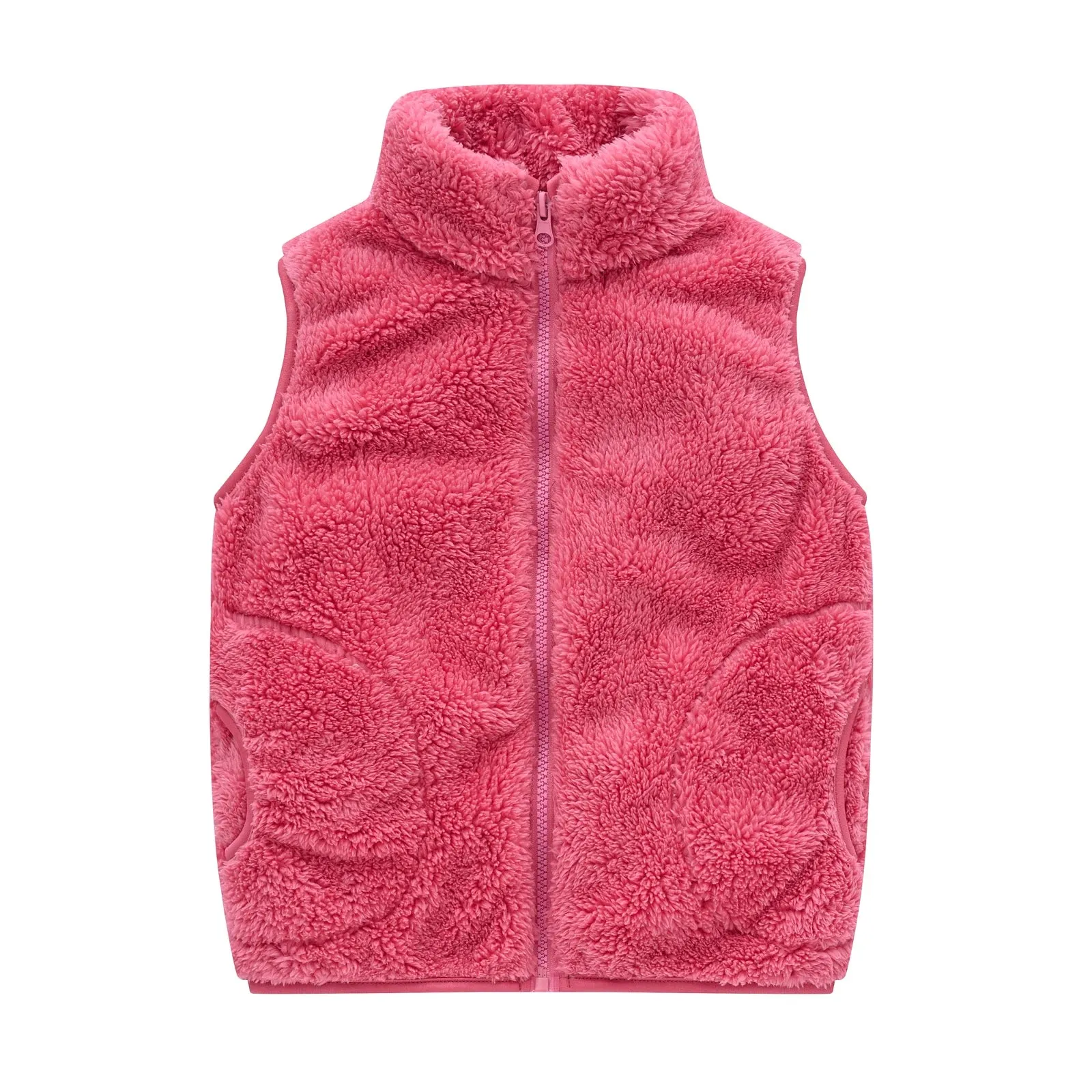 Autumn and winter new warm vest lambswool Joker Mao Mao Europe and the United States simple solid color children vest coat