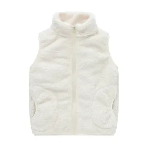 Autumn and winter new warm vest lambswool Joker Mao Mao Europe and the United States simple solid color children vest coat