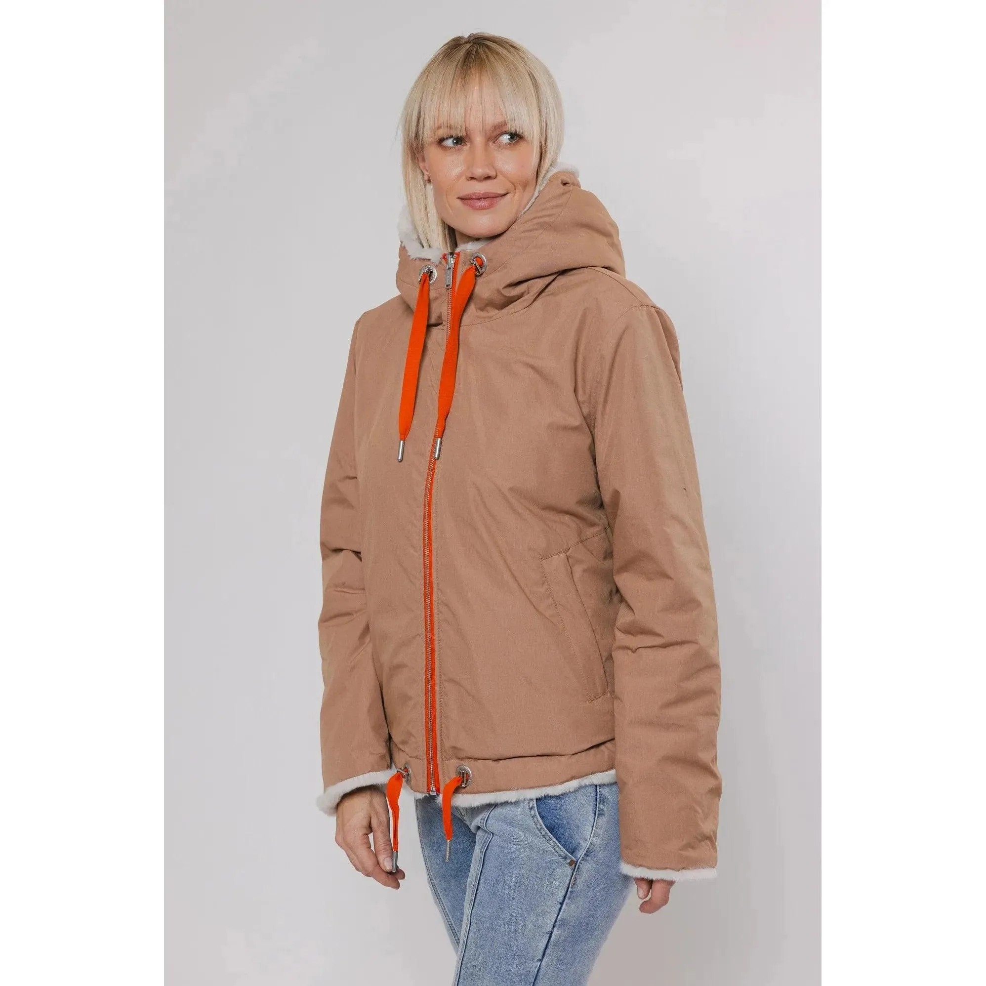 Aviva Reversible Jacket With Hood Twig & Birch