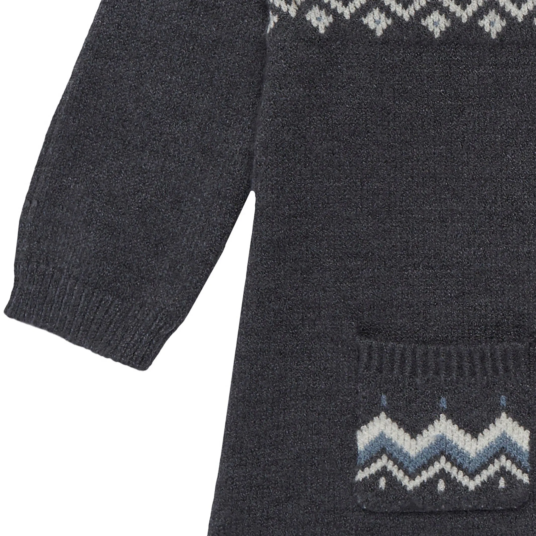 Baby Girls Dark Grey Heather Fair Isle Sweater Dress