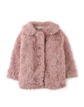 BABY GIRLS FAUX FUR COAT WITH COLLAR