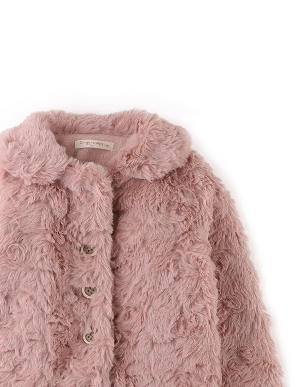 BABY GIRLS FAUX FUR COAT WITH COLLAR