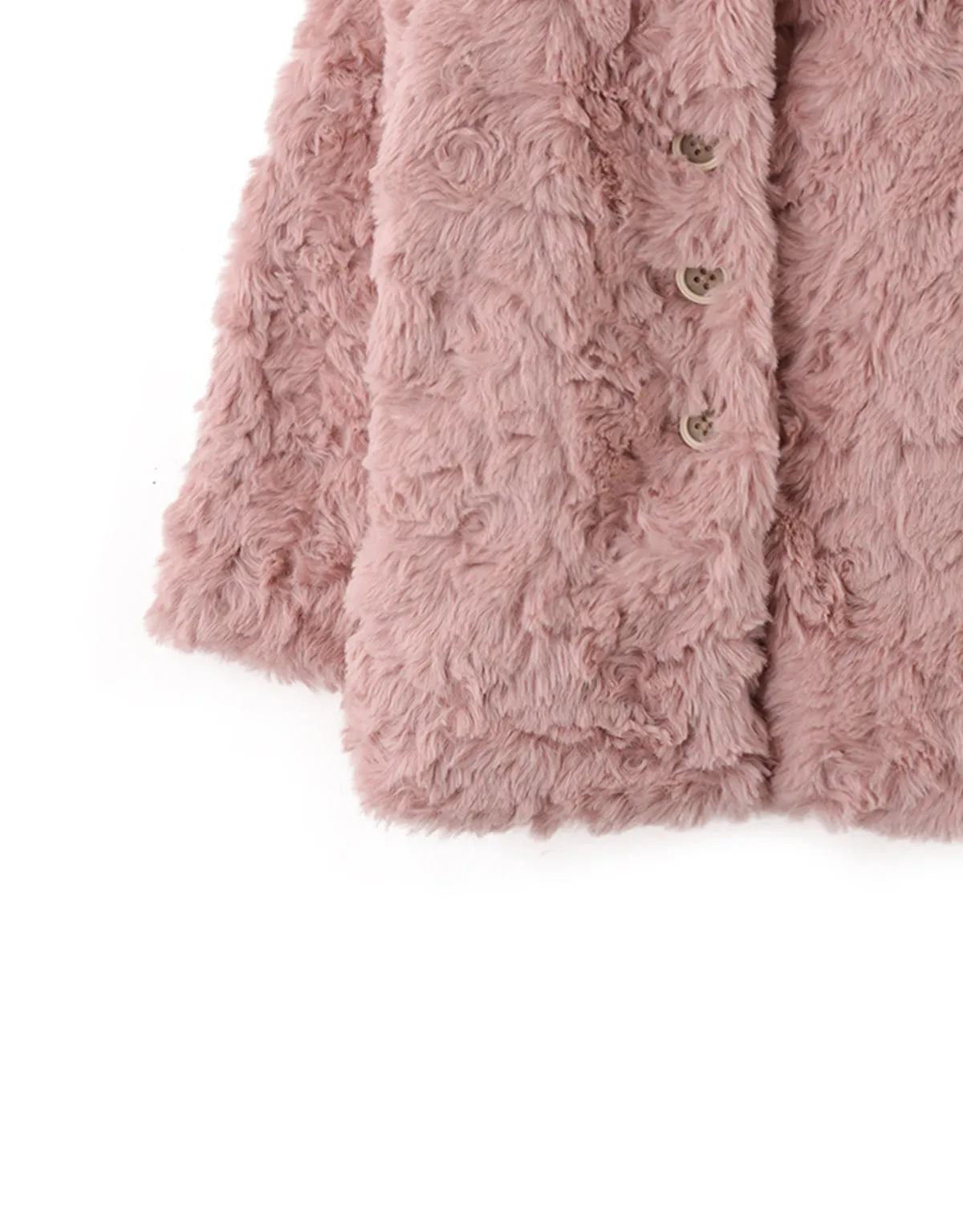 BABY GIRLS FAUX FUR COAT WITH COLLAR