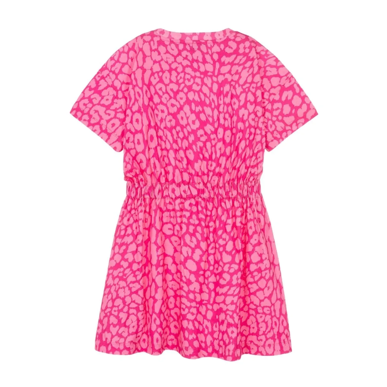 Balmain Kids Leopard Print Logo Pink Dress