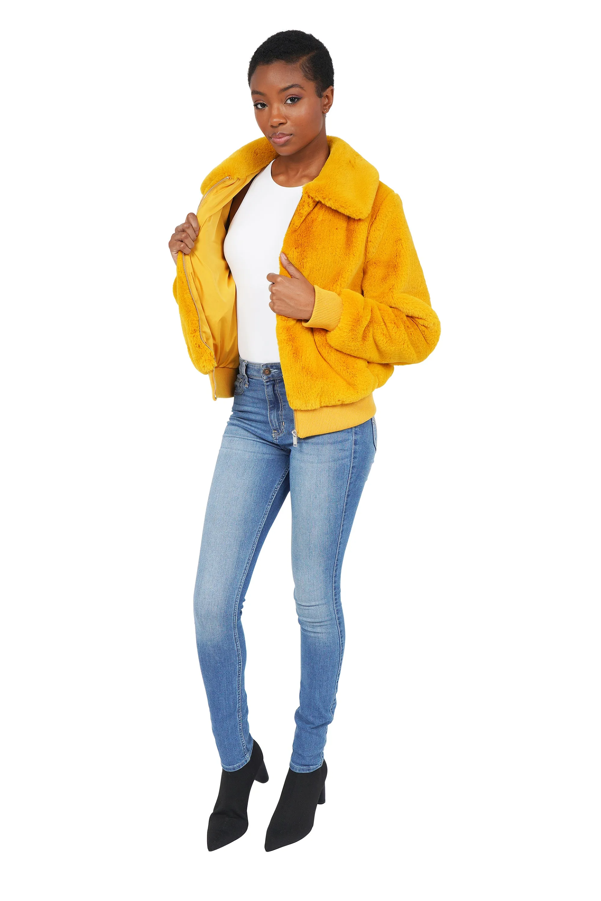 Becky Faux Fur Bomber Jacket