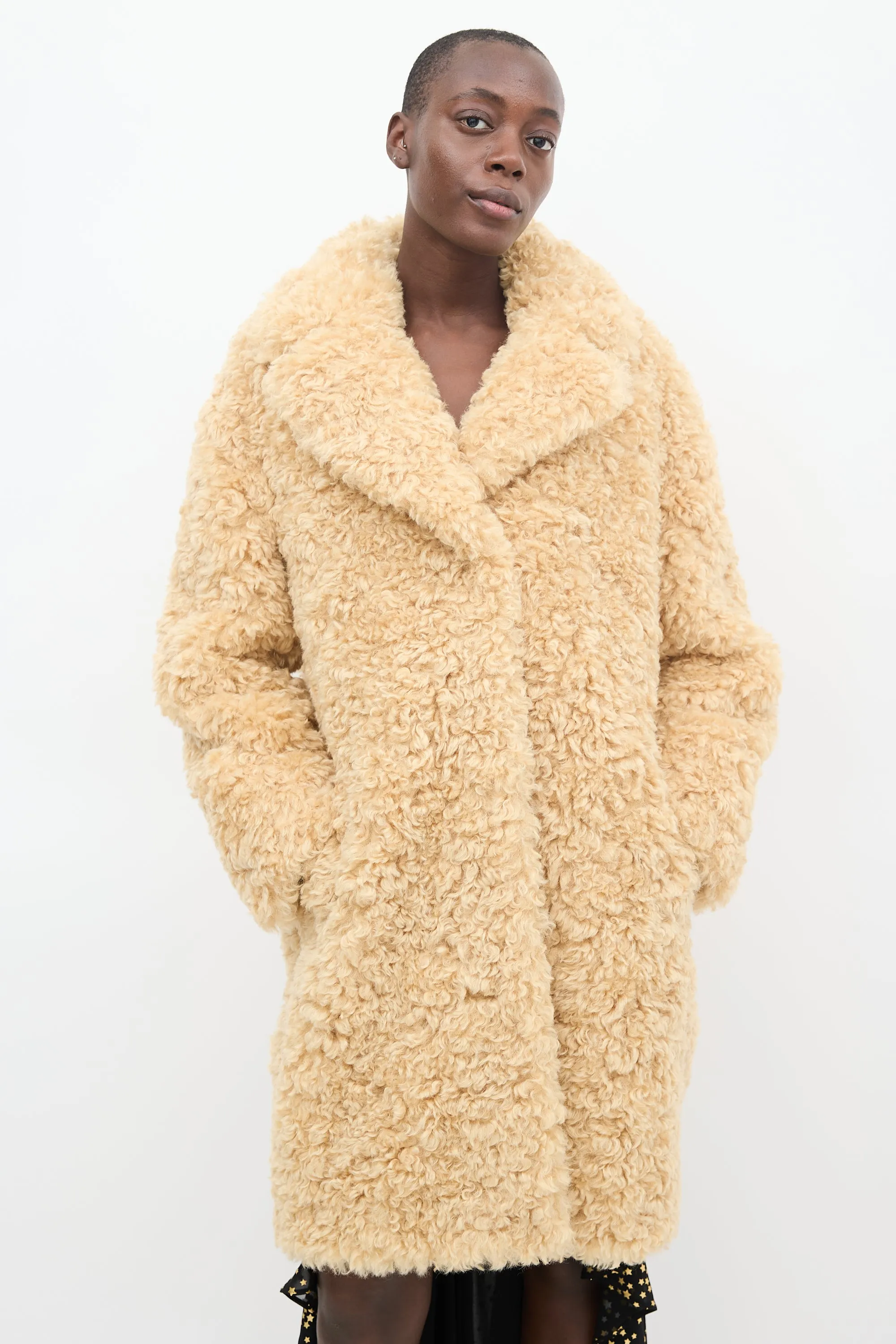 Beige Faux Fur Camille Cocoon Coat