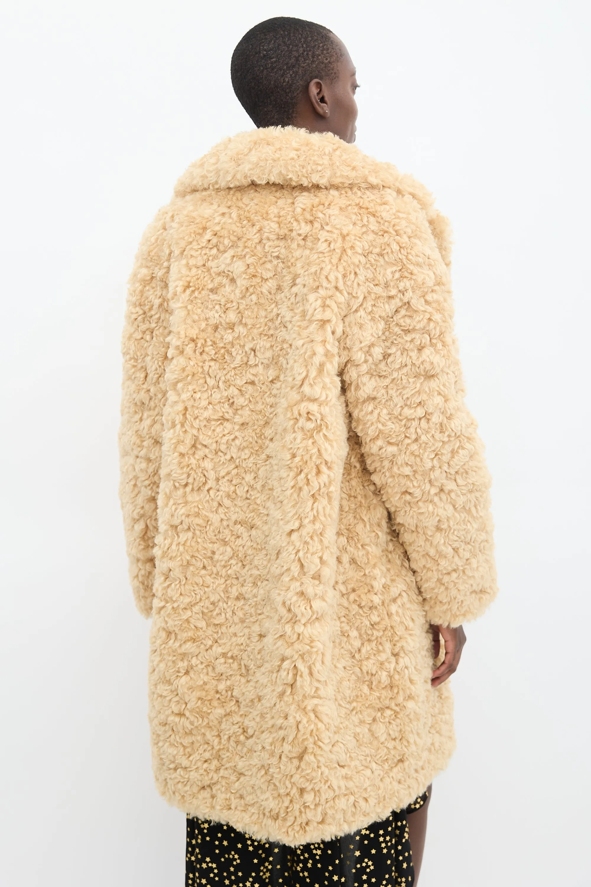 Beige Faux Fur Camille Cocoon Coat