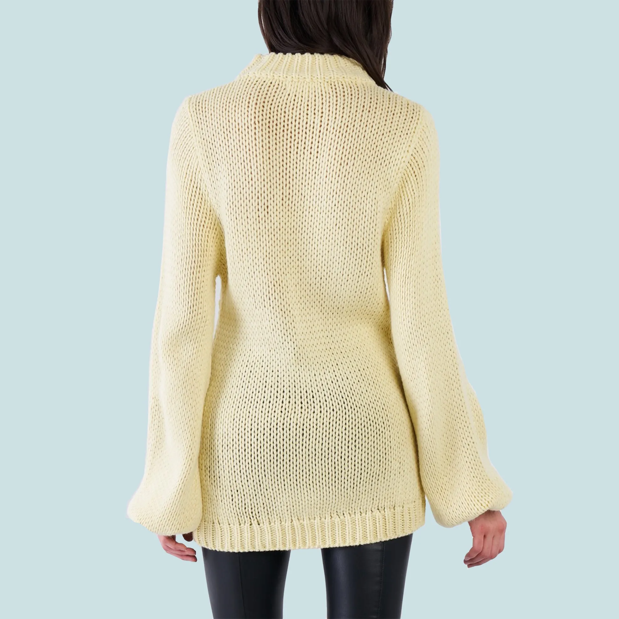 Bell Sleeve Long Length Knit Sweater