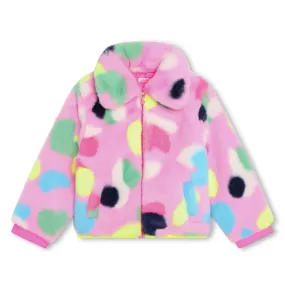 Billieblush Girls Pink Abstract Faux Fur Coat