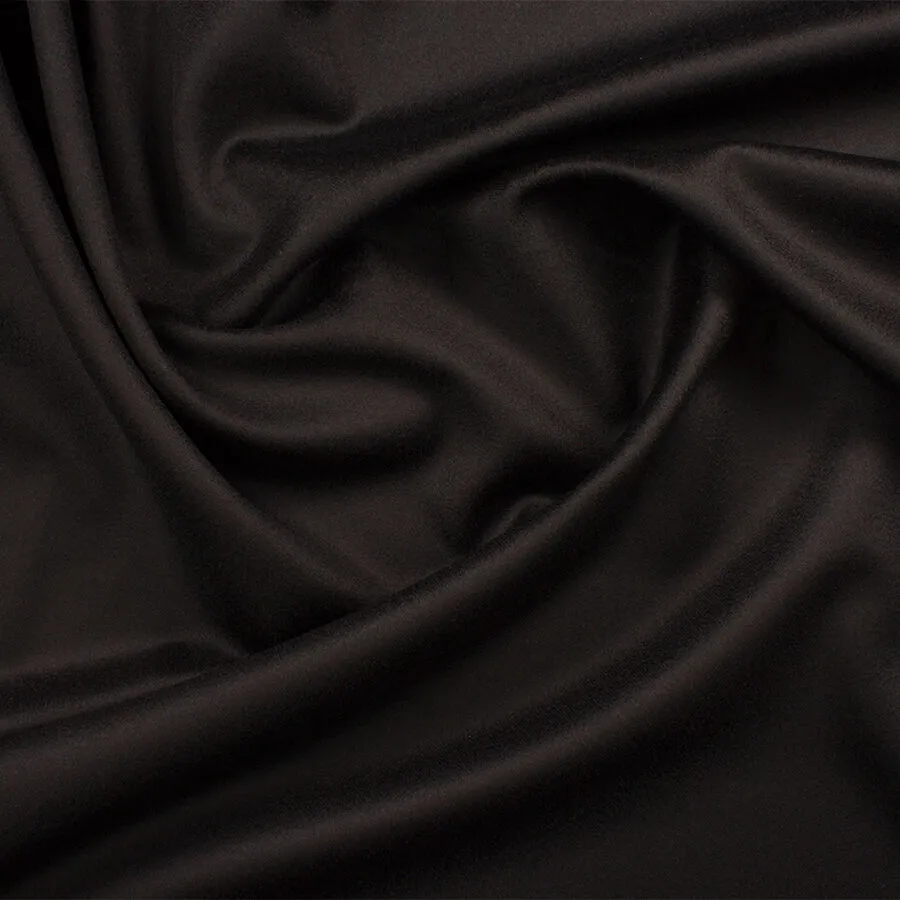 Black Doeskin Wool Coating