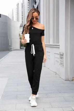 Black Off the Shoulder Jumpsuit