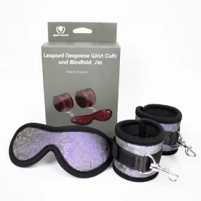 Blindfold Wrist Cuff Kit Neoprene Silver