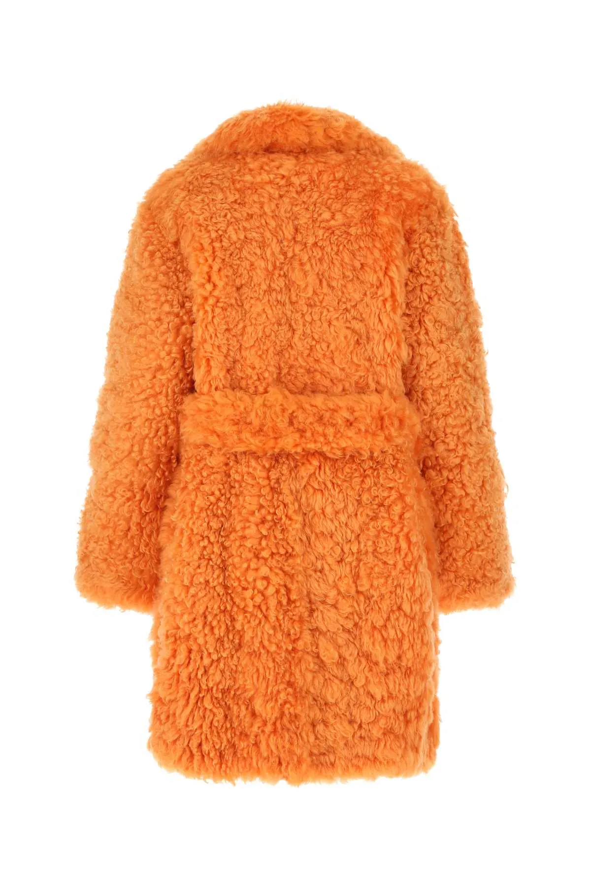 Bottega Veneta Fluffy Belted Waist Shearling Coat